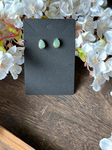 Emerald Teardrop Earrings- gold