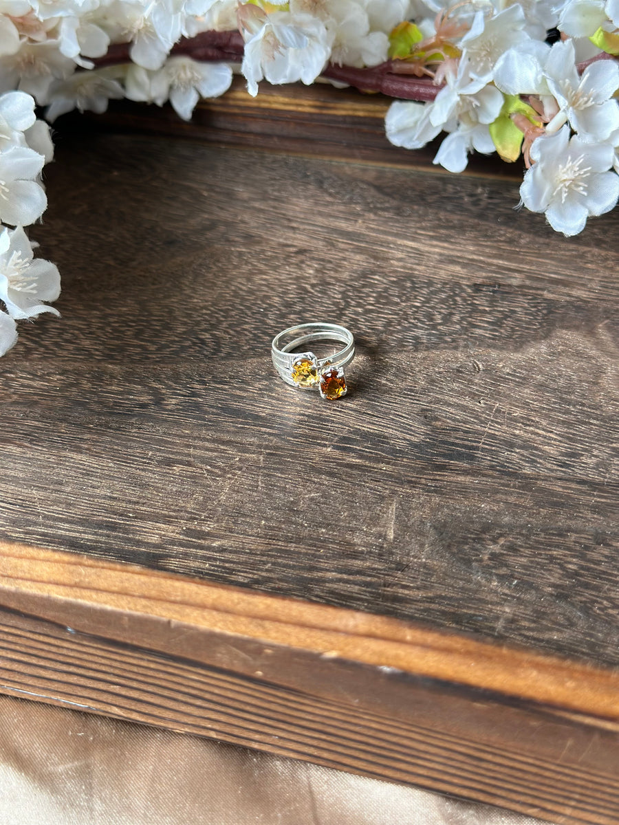Citrine Double Oval Ring (adjustable)