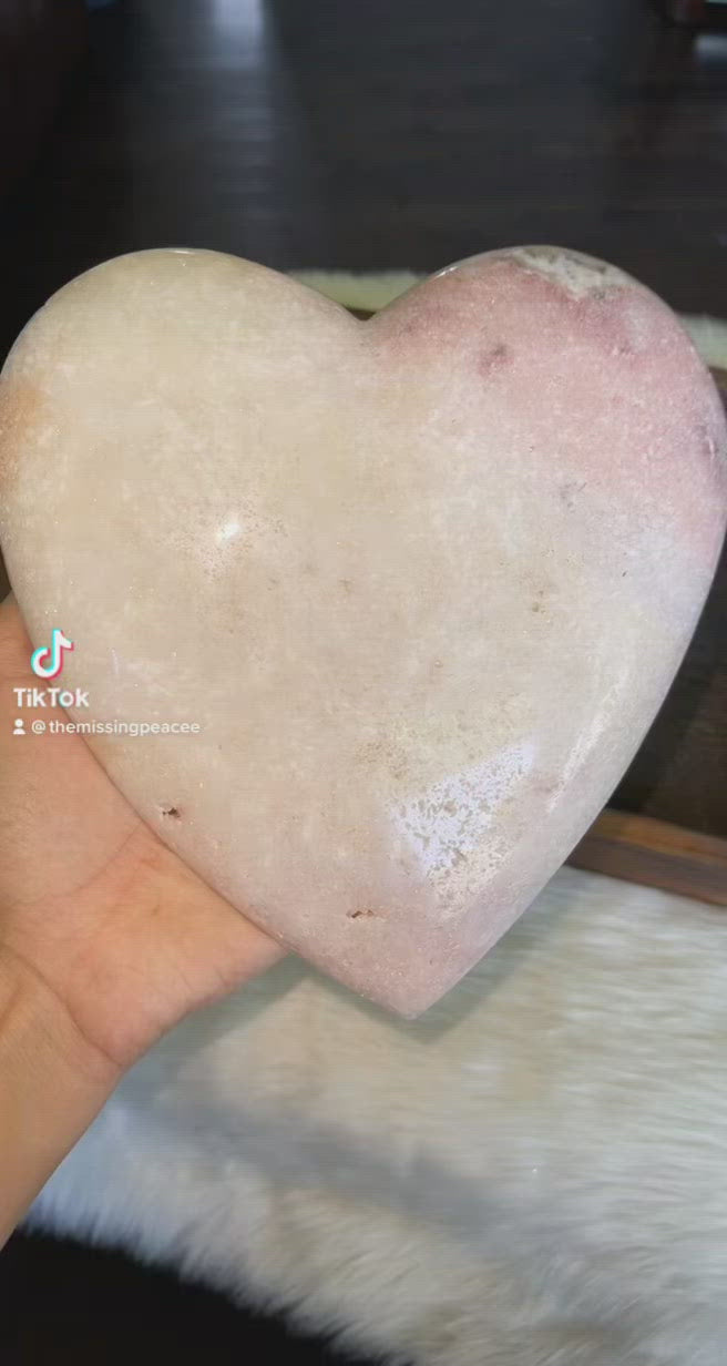 Large Pink Amethyst Heart