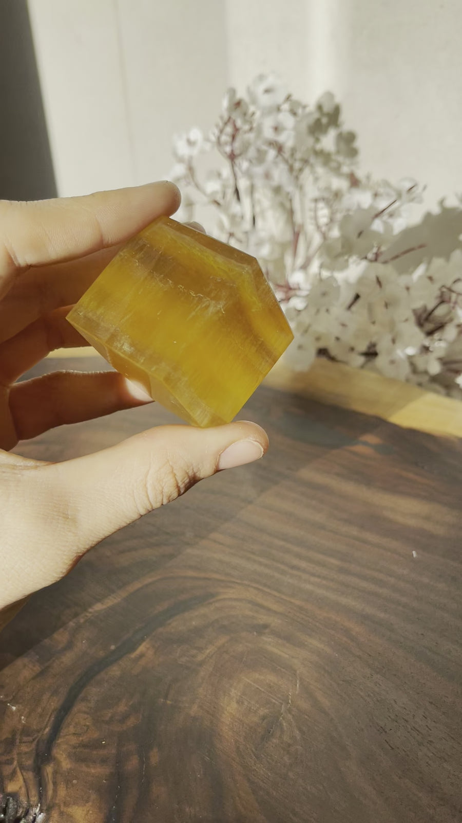 Yellow Fluorite Cube