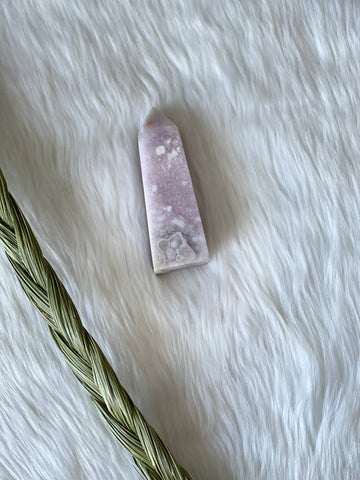 High Quality Pink Amethyst x Cherry Blossom Flower Agate Point